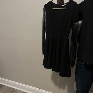 Sheer Black Laced Medi Dress